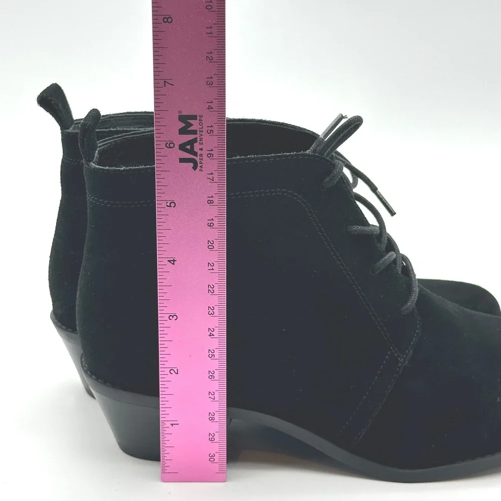Vionic Andi Black Suede Lace Up‎ Ankle Booties Women's Size 7.5